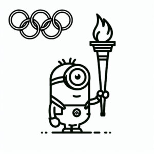 Minion olympic torchbearer coloring page coloring page