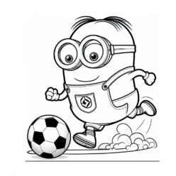 Minion soccer coloring page