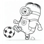 Minion soccer coloring page