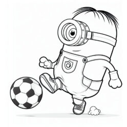 Minion soccer coloring page Minion soccer coloring page
