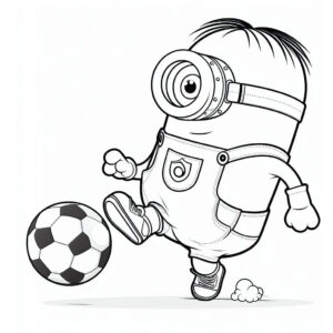 Minion soccer coloring page coloring page