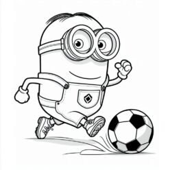 Minion soccer coloring page