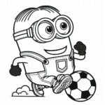 Minion soccer coloring page