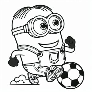 Minion soccer, running fast coloring page coloring page