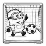 Soccer goalkeeper by minion coloring page