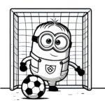 Minion soccer goalkeeper coloring page