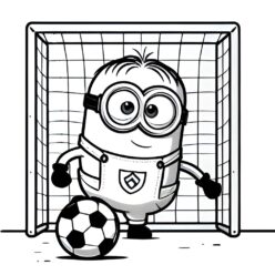 Minion soccer goalkeeper coloring page Minion soccer goalkeeper coloring page