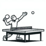 Olympic table tennis serve coloring page