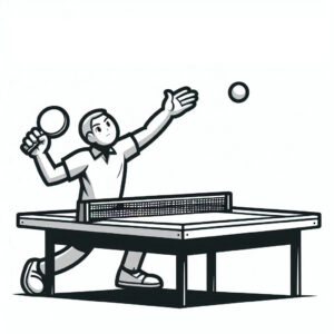 Olympic table tennis serve coloring page coloring page