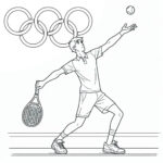 Olympic tennis serve coloring page