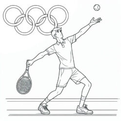 Olympic tennis serve coloring page Olympic tennis serve coloring page