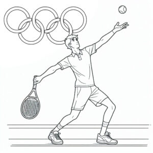 Olympic tennis serve coloring page coloring page