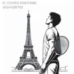 Badminton star eyes paris 2024 coloring page