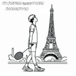 Badminton star eyes paris 2024 coloring page