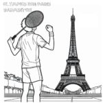 Badminton star eyes paris 2024 coloring page