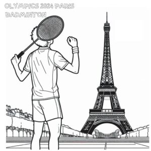 Badminton star eyes 2024 Paris Olympics coloring page coloring page