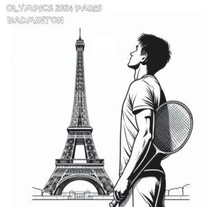 Badminton Star Anticipating Paris 2024 Olympics Coloring Page Free badminton-star-anticipating-paris-2024-olympics-coloring-page-free