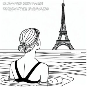 Paris 2024 Olympics swimmer coloring page coloring page