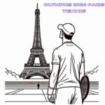 Paris 2024 tennis player coloring page