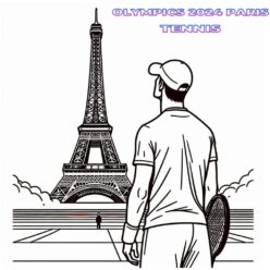 Paris 2024 Olympics tennis player coloring page Paris 2024 tennis player coloring page