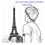 Paris 2024 tennis player coloring page