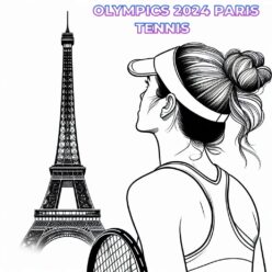 Paris 2024 tennis player coloring page