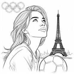 Olympics paris 2024 soccer coloring page