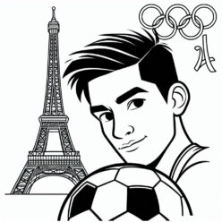 Olympics paris 2024 soccer player coloring page