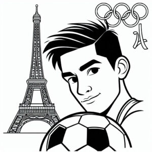 Olympics paris 2024 soccer player coloring page coloring page