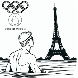 Olympic paris 2024 swimmer coloring page coloring page