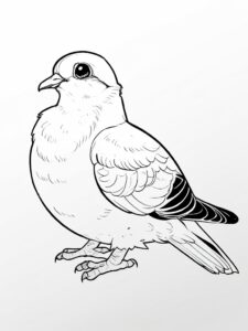 Pigeon’s proud gaze: a symbol of hope coloring page