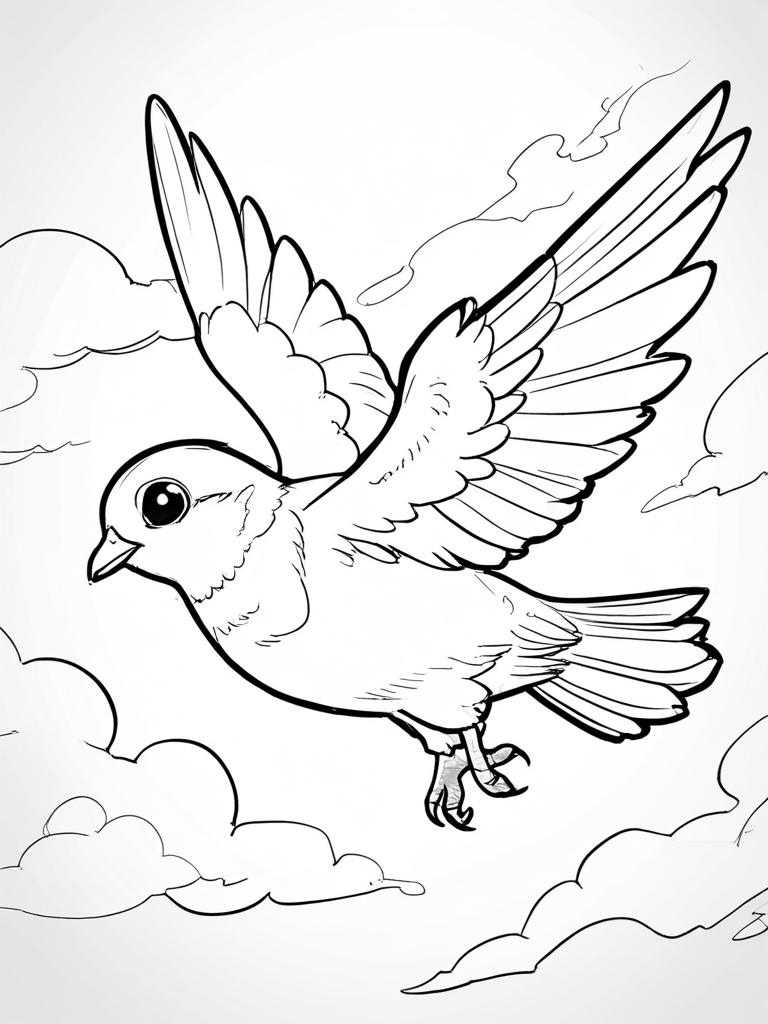 Pigeon soaring coloring page