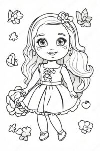 Pretty doll, golden hair coloring page coloring page