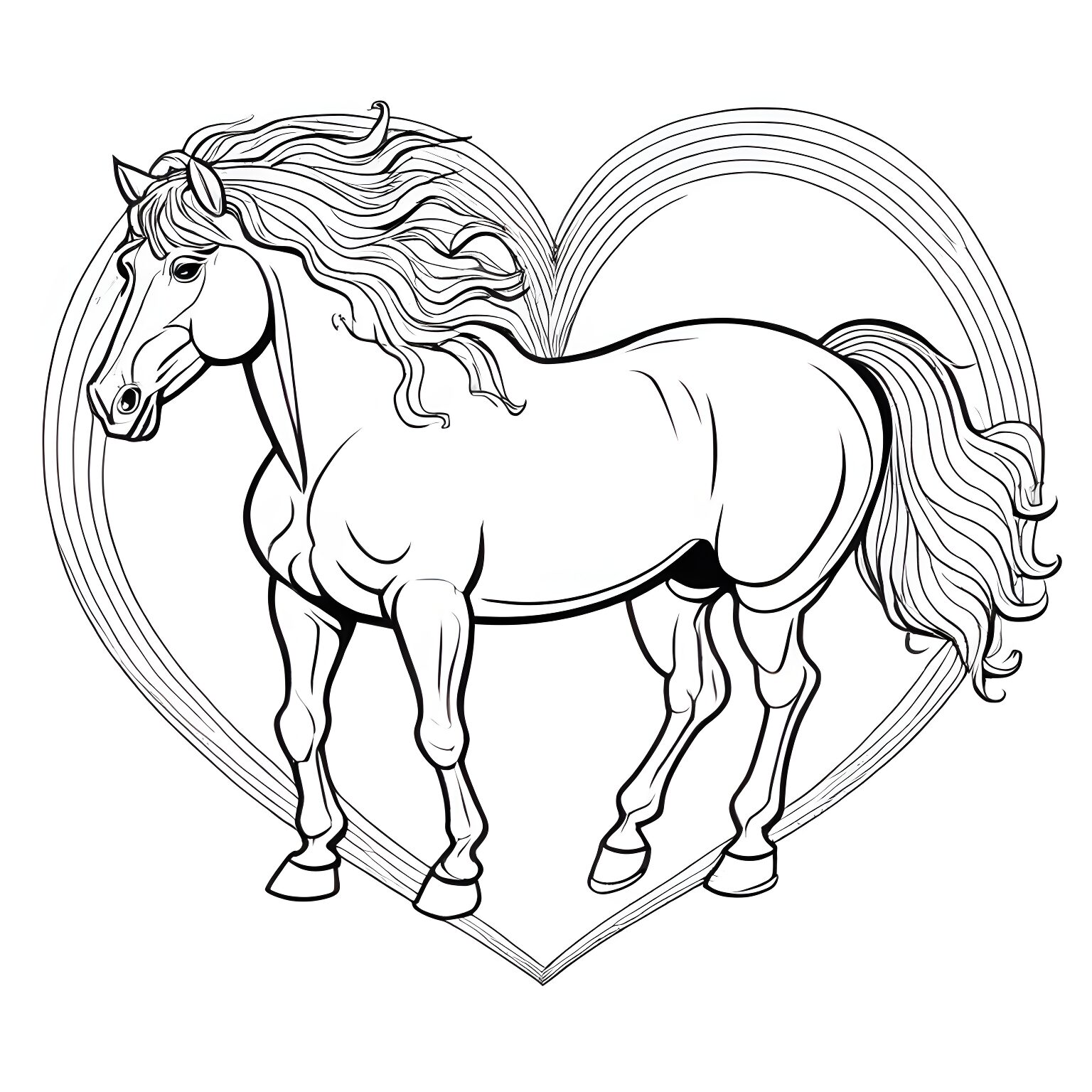 Rainbow heart: majestic horse portrait