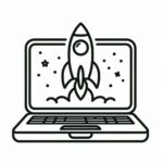 Rocket laptop coloring page