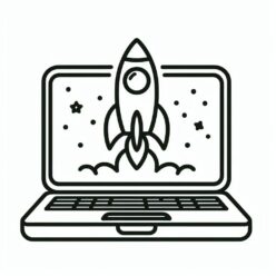 Rocket laptop coloring page Rocket laptop coloring page