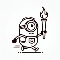 Running minion olympic torch coloring page Running minion olympic torch coloring page