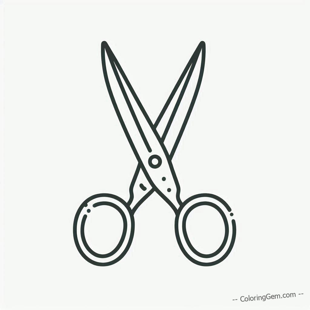 Sharp scissors coloring page