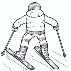 Skiing boy coloring page Skiing boy coloring page