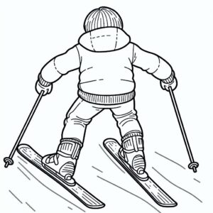 Skiing boy coloring page coloring page