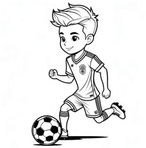 Soccer skills on the pitch coloring page coloring page