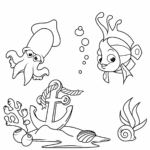 Squid, clownfish, anchor: underwater friendship