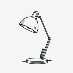 Student desk lamp coloring page