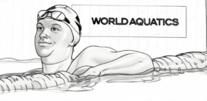 Swimmer resting after swimming race coloring page coloring page