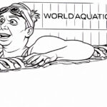 Swimmer resting after swimming race coloring page