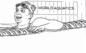 Swimmer resting after swimming race coloring page coloring page