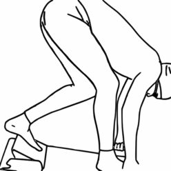 Swimmer on starting block coloring page Swimmer starting blocks coloring page