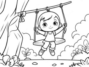 Swinging high: a branch on the brink coloring page