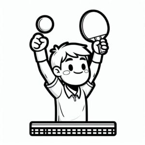 Boy table tennis champion coloring page coloring page