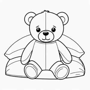 Teddy bear’s peaceful slumber coloring page